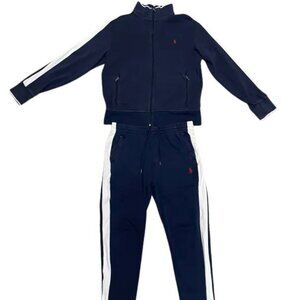 POLO RALPH LAUREN TRACKSUIT UNISEX – SMALL – NAVY / WHITE – FAIR CONDITION